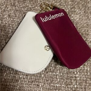 lululemon athletica White and Burgundy Key & Card Holders